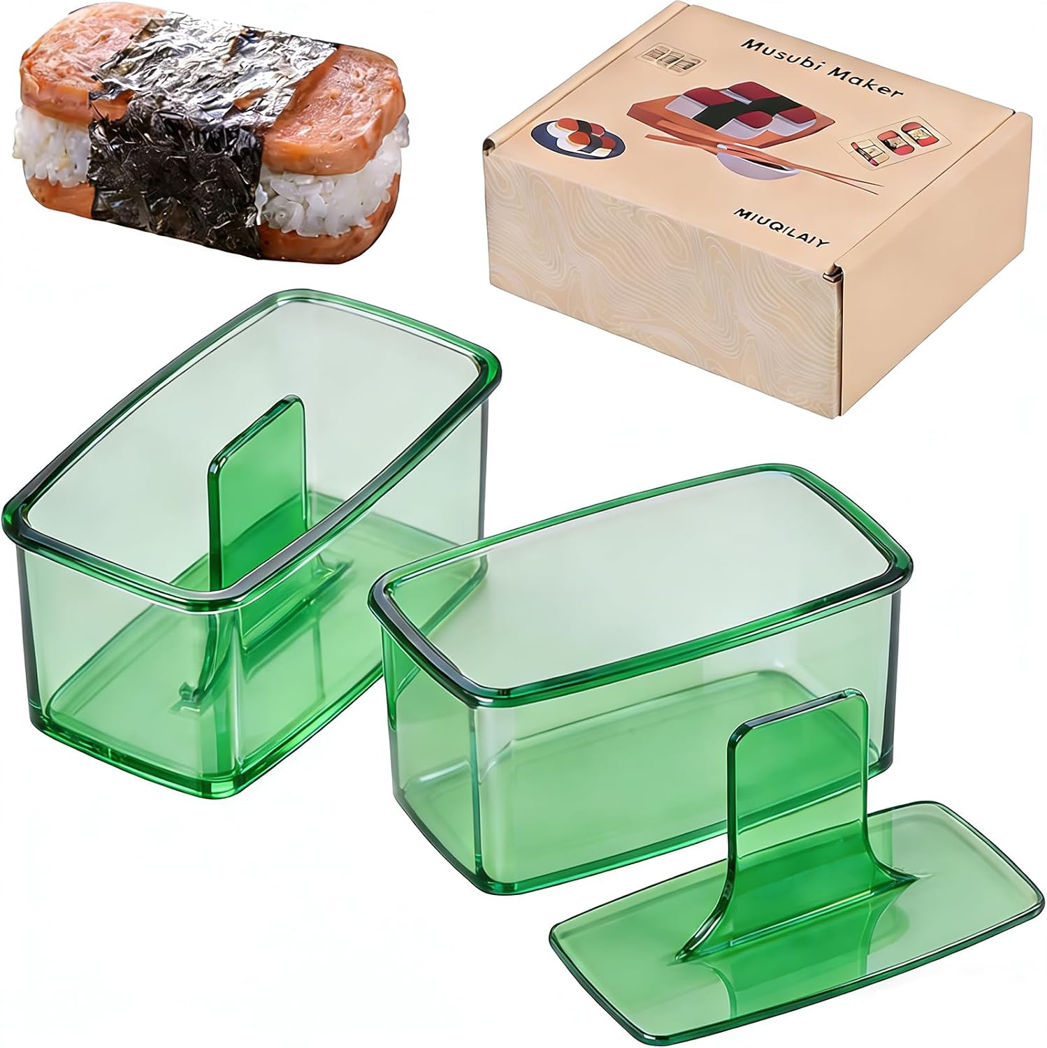 2PCS Red Musubi Maker press mold,Non-stick,BPA-Free sushi mold,Make Hawaiian Musubi at Home or Hawaii Restaurants