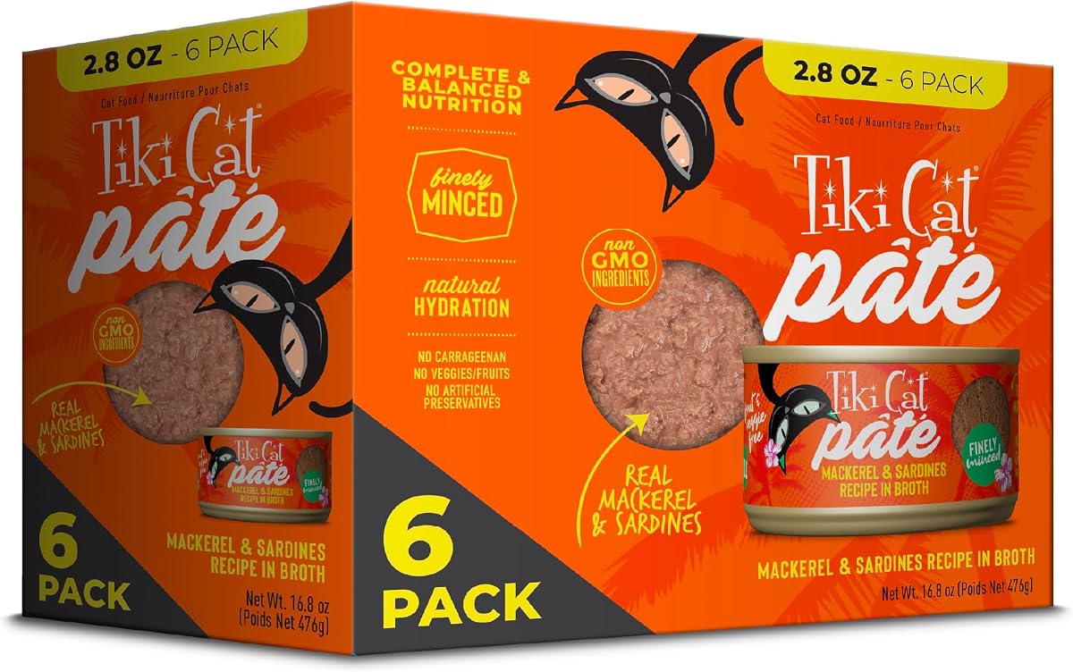 Tiki Cat Grill Pate Sardine &amp; Mackerel, 2.8 oz. Can (6 Count)