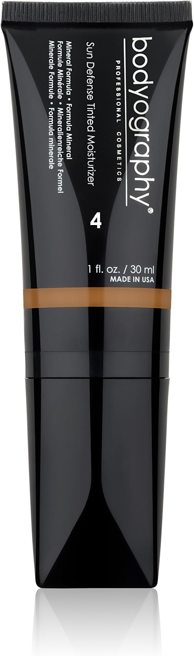 Bodyography Sun Defense Tinted Moisturizer, 1.5 oz | Lightweight SPF Tint with Hyaluronic Acid & Mineral Pigments | Hydrating, Vegan Sheer Coverage for All Skin Types, Deep