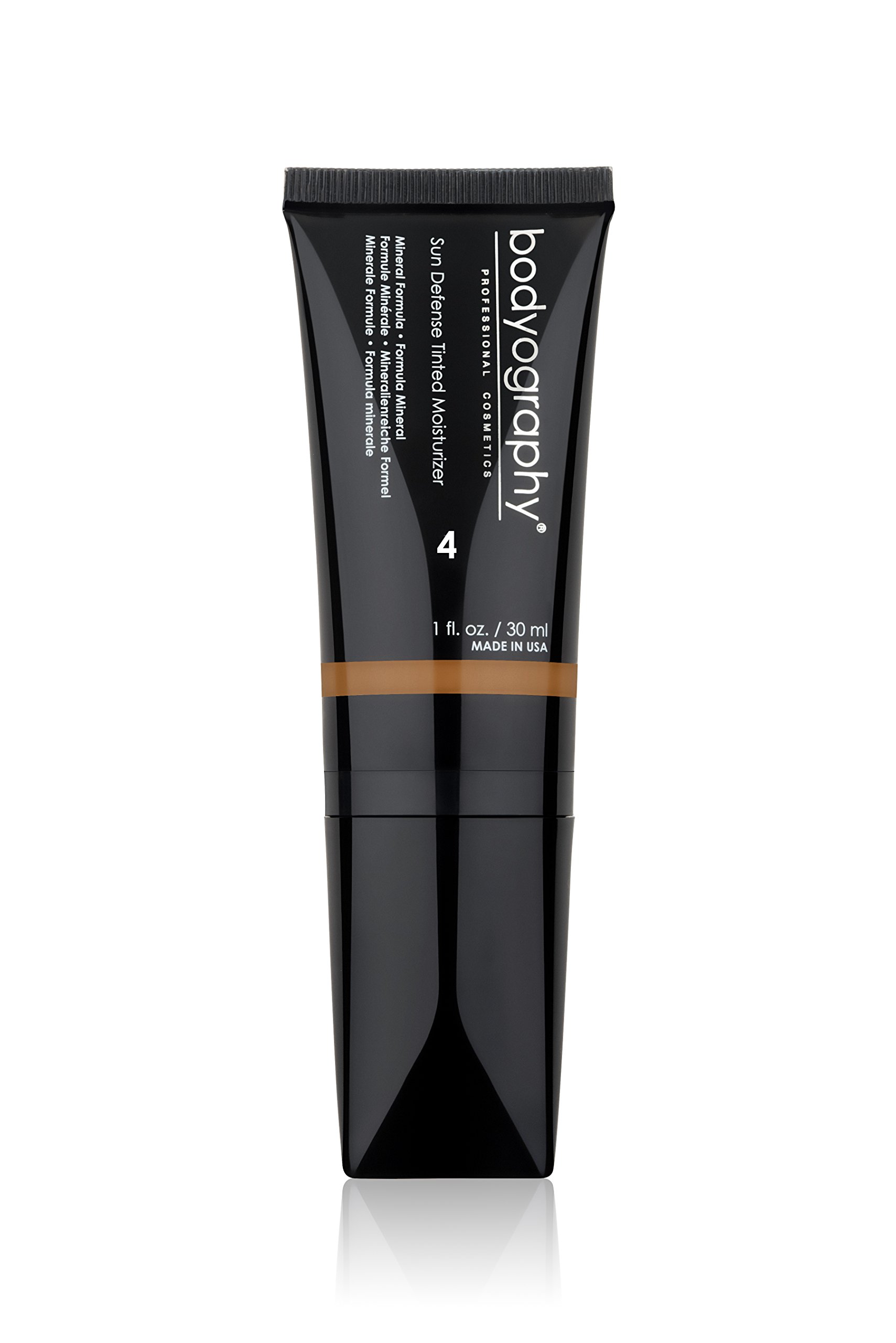 Bodyography Sun Defense Tinted Moisturizer, 1.5 oz | Lightweight SPF Tint with Hyaluronic Acid & Mineral Pigments | Hydrating, Vegan Sheer Coverage for All Skin Types, Deep