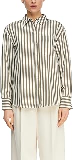COMMA Jacquardsteifen-Bluse aus Viskosemix im Relaxed Fit