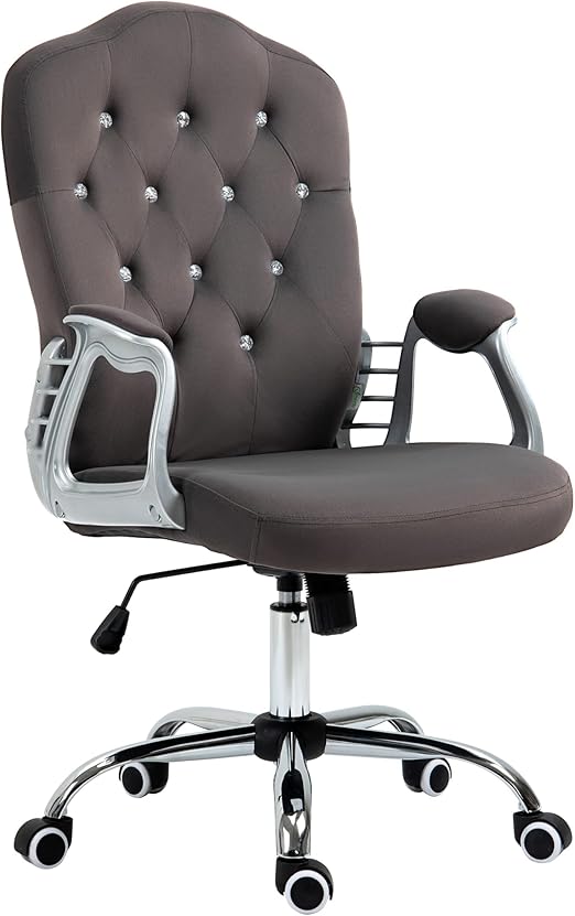 Vinsetto Home Office Chair, Velvet Computer Chair, Button