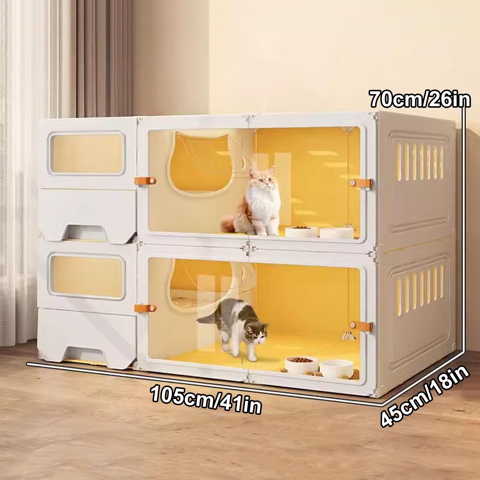 猫トイレ付きキャットケージ　猫ゲージ　ペットケージ　キャットハウス　小動物ケージ Amazon.co.jp: WXXSHGDW 猫 ケージ 屋内 トイレ付き 繁殖猫用囲い 猫用