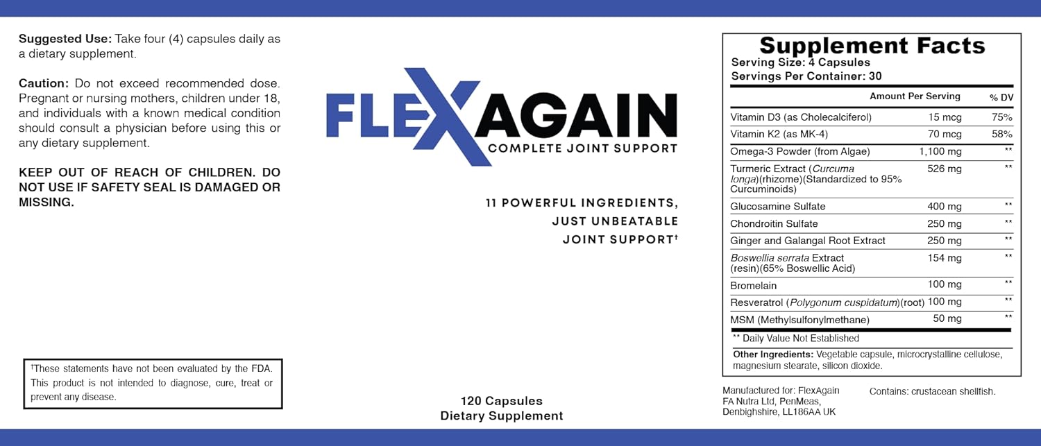 Fully Comprehensive Joint Support - 120 Capsules - 1 Month Supply