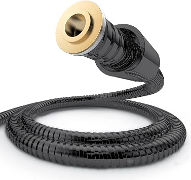 HOPOPRO NBC News Recommended Brand Shower Hose, 59 Inches Long Stainless Steel Universal Handheld Showerhead Hose with Brass Insert and Nut, Easy Tool-Free Installation Matte Black