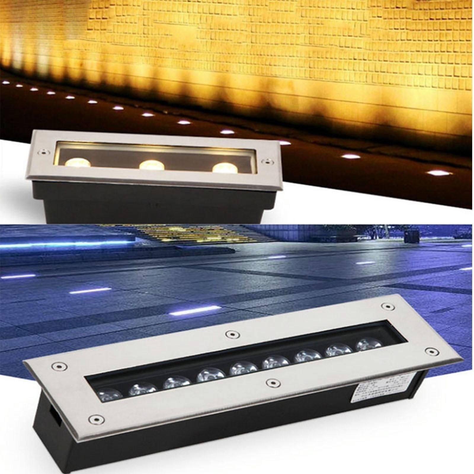 GUODDM LED Landscape Lights - Rectangle Outdoor Buried Lamp, AC85-265V Recessed LED Outdoor Downlight, IP65 Waterproof LED Spotlight, LED Floor Lamp