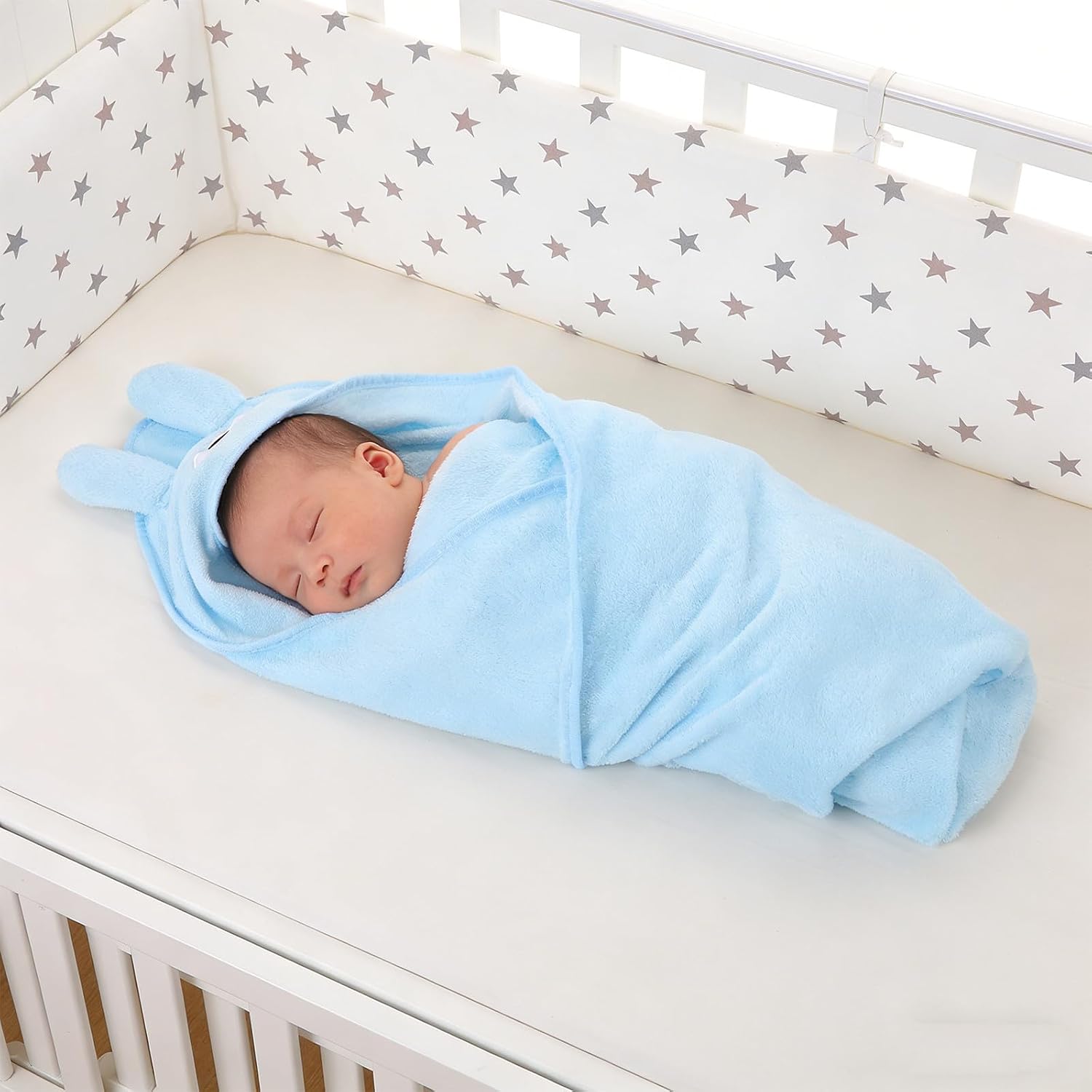 4pcs Baby Towels with Hood - Baby Hooded Towel - Coral Fleece Soft and Absorbent Bathtime Blanket for Nursery Swaddling Unisex Newborn 31x31 Inch