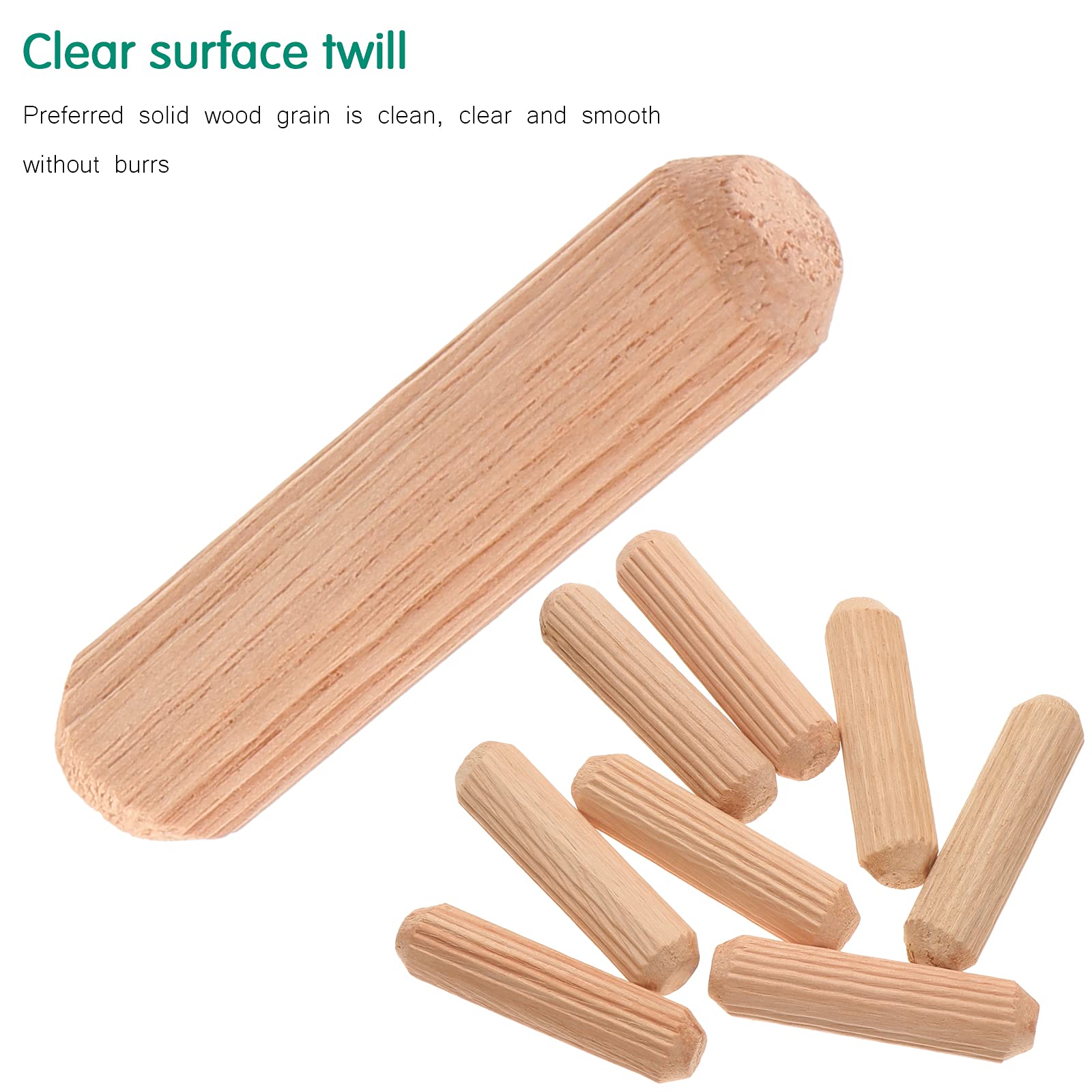 MroMax 8 X 80 Mm Tassello In Legno Forno Essiccato Scanalato Legno Duro Smussato 50pcs - Foto 4