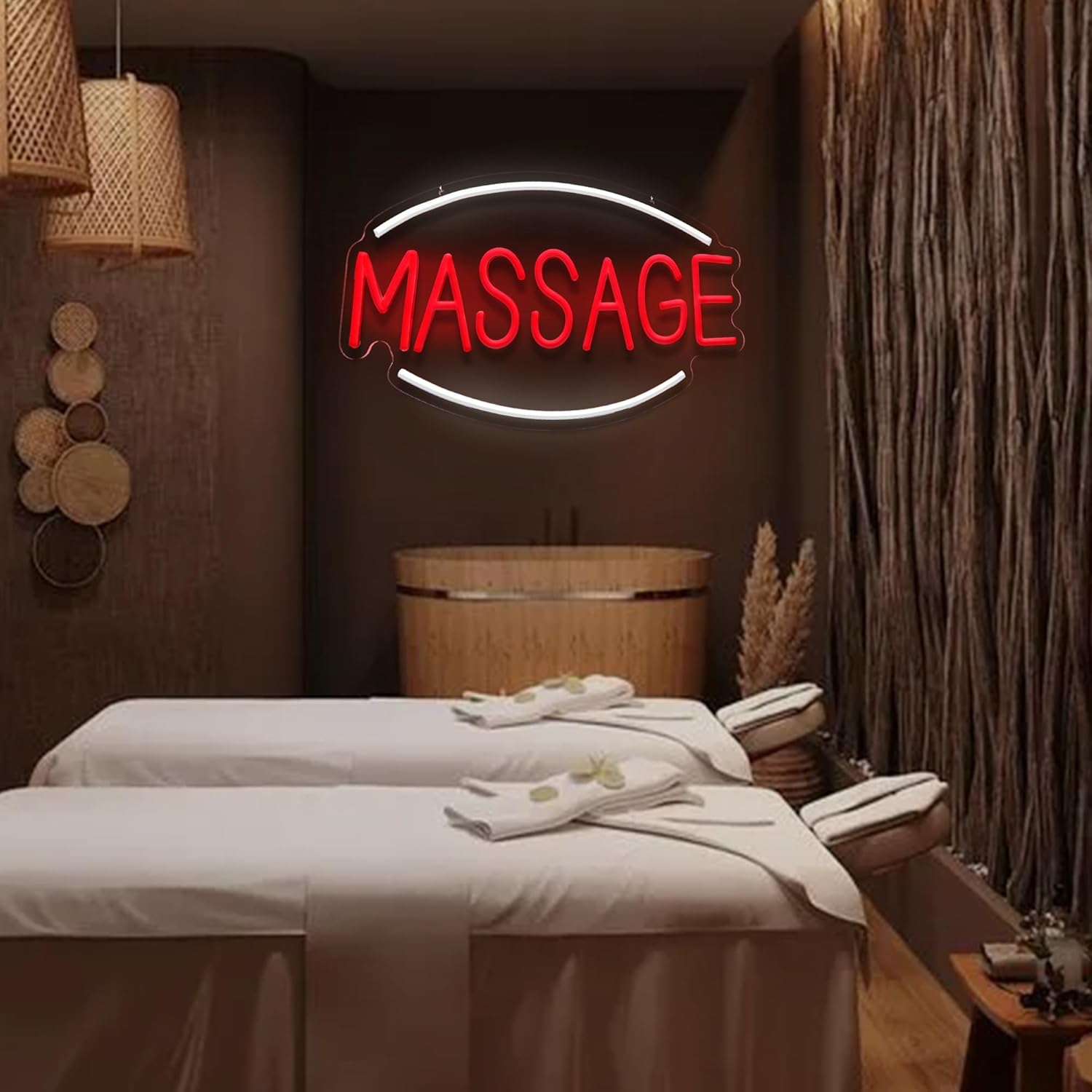 Massage Neon Sign Massage LED Light Dimmable Wall Decor Massage Shop Salon Store Man Cave Massage Decoration 17.2 * 11.2 Inch