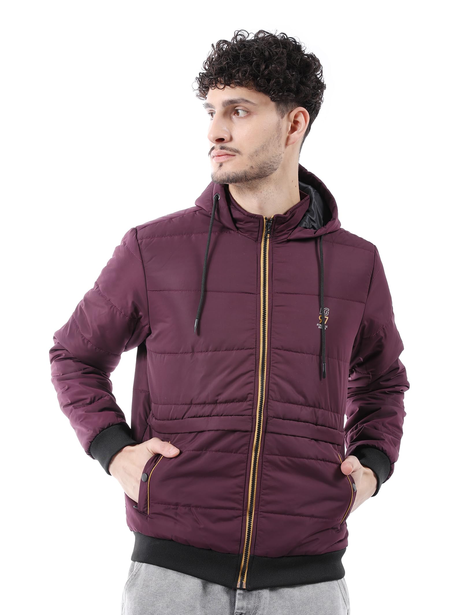 the indian garage co Men Slim Fit Solid Puffer Jackets-picture-33