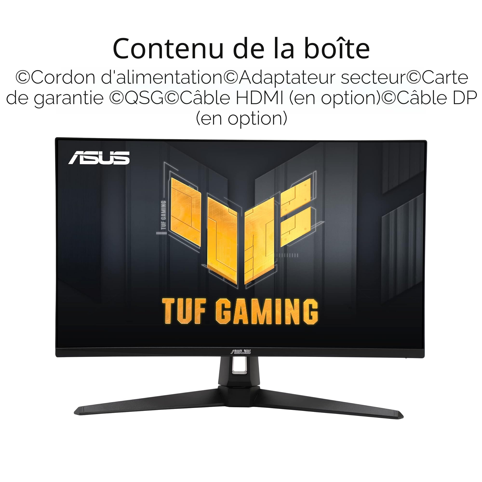 ASUS TUF Gaming VG27AQA1A ― Moniteur Gaming 27" WQHD 2560 x 1440, 170Hz, Temps de réponse 1ms, Freesync Premium, Extreme Low Motion Blur, Shadow Boost, HDR, DisplayWidget Center