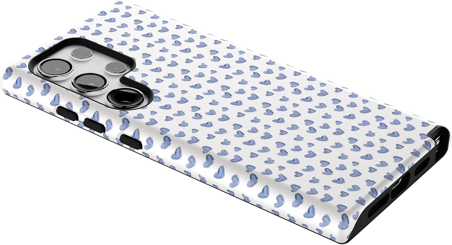 Casely Galaxy S24 Ultra Case | Lovebug | Blue Hearts | Essential Slim Dual-Layer Protective Design