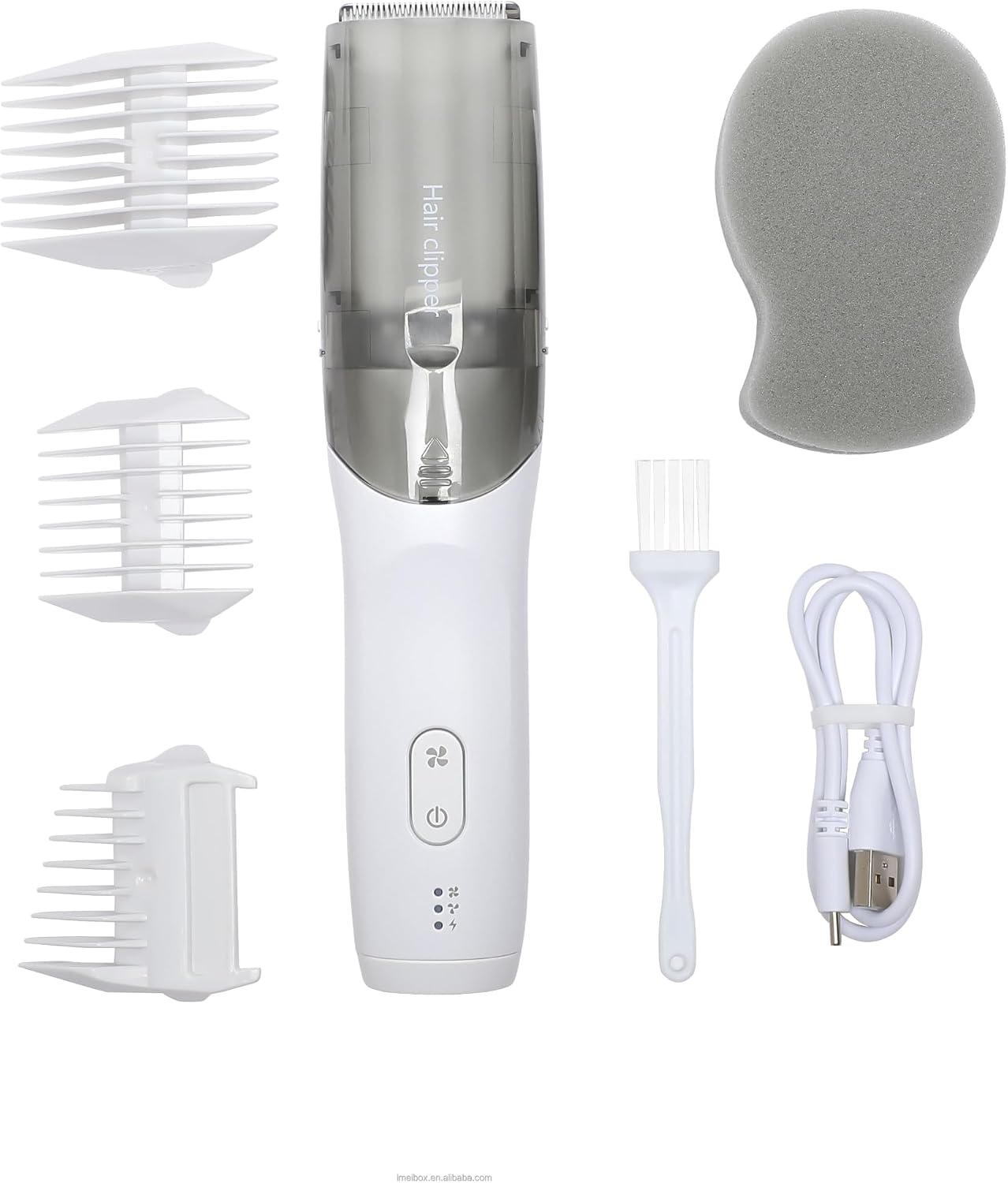 Vacuum Hair Trimmer with Hair Suction Cordless Body Groomer for Sensitive Skin Type-C Rechargeable Low-Noise Electric Shaver for Body Hair or Sensitive Areas