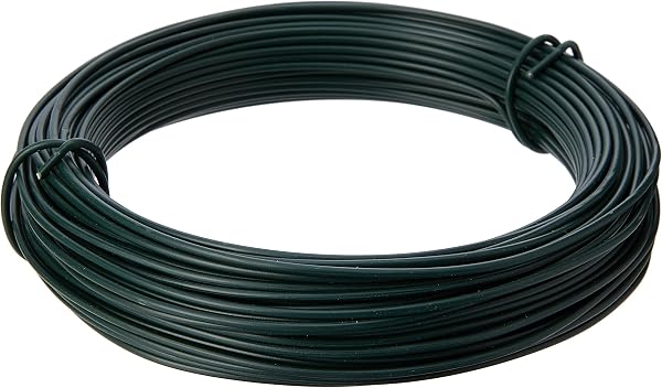 Tildenet 3070490 30m/ 2mm Plastic Coated Garden Wire Coil, Green - 1