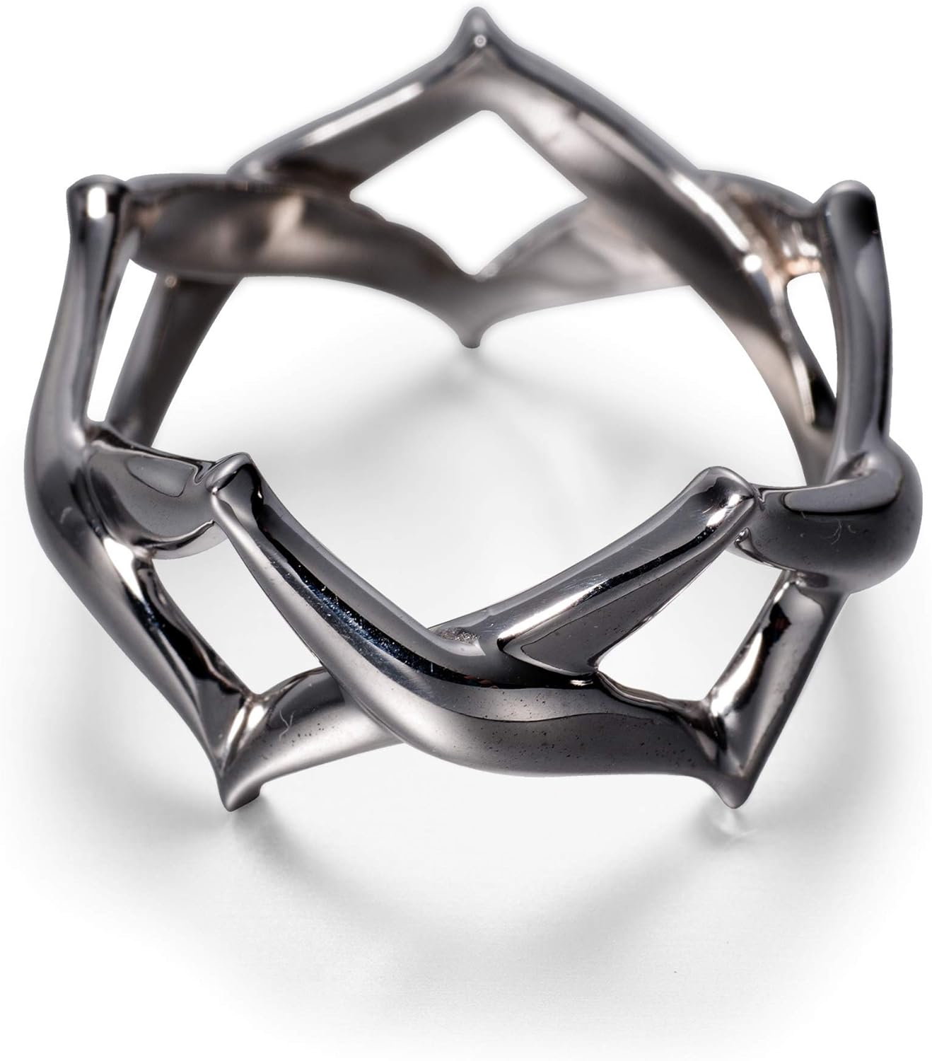 His and her promise ring set by Majade. Sterling silver diamond ring, diamond eternity band, black ring for couples. Handmade 925 silver jewelry. Wide band criss cross ring. Unique matching ring set.