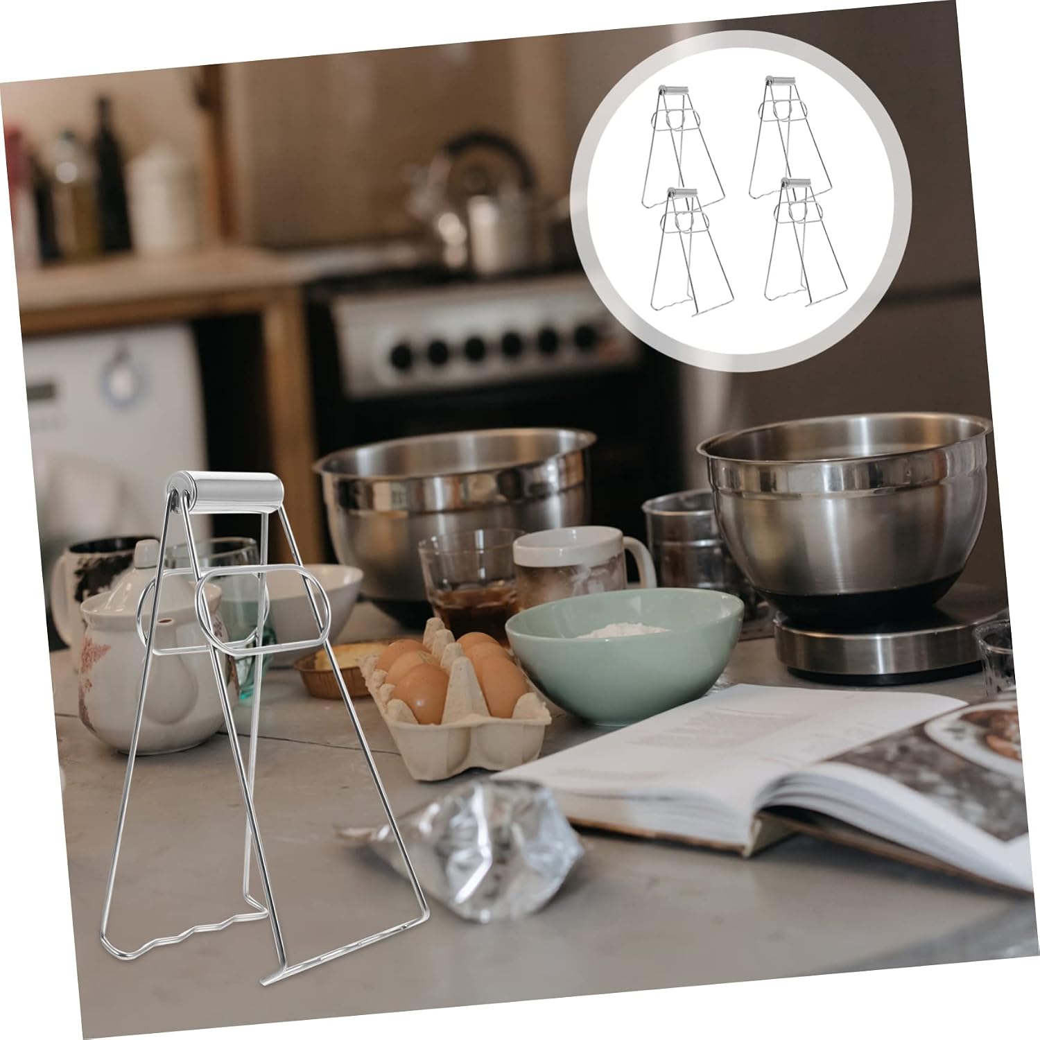 Stainless Steel Hot Bowl Clip 4pcs for Safe Kitchen Lifting image 5