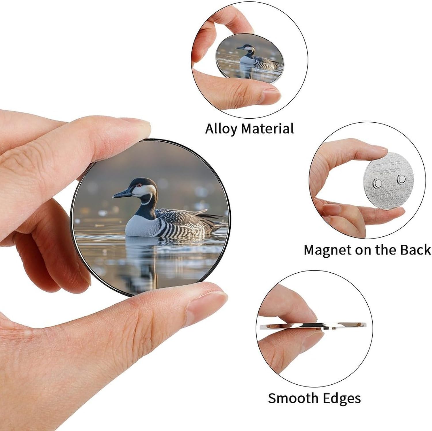 Fridge Magnets Heavy Duty Round Small Magnets Wild Goose by The Bridge Refrigerator Magnets Decorative Mini Strong Magnets for Whiteboard Kitchen Refrigerator Office Home Decor image 3