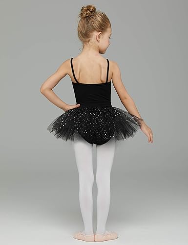 Miniatura 5 de MdnMd Trajes de bailarina para niñas pequeñas, tutú de ballet con leotardo y falda de bailarina