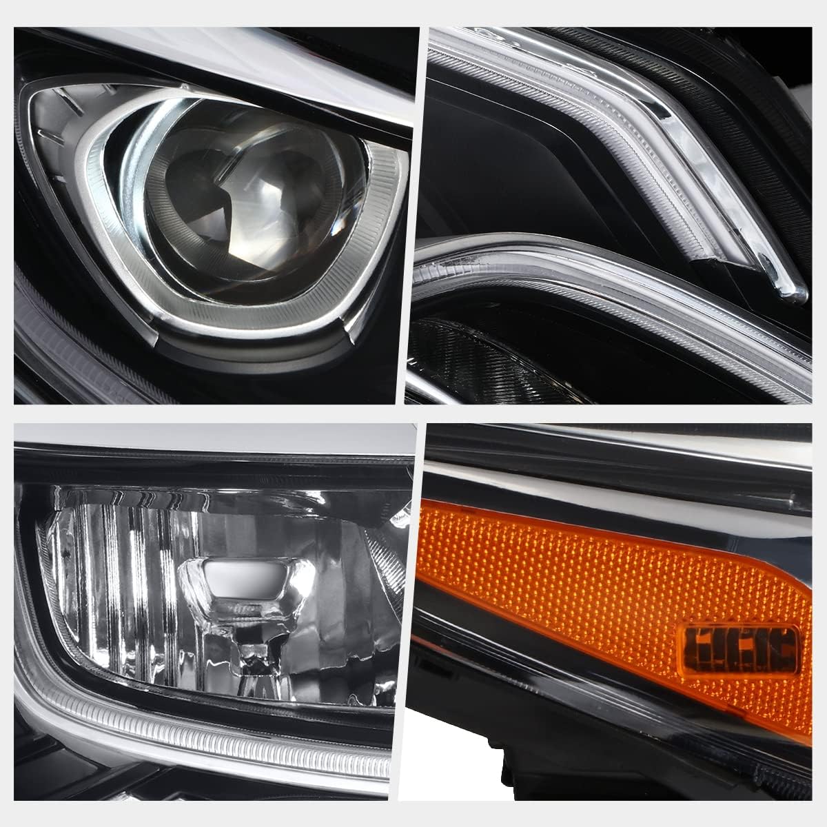 PM PERFORMOTOR [Right/Passenger Side] LED DRL Projector Headlight Headlamp Assembly Compatible with Optima 19-20,Black Housing