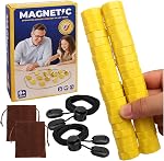 Upgraded Magnetic Chess Game with 40 Magnetic Stones & 2 Adjustable Ropes – Portable Strategy Game for Family Night, Travel, Educational Gift for Kids & Adults, Valentine’s Day Party Toy(Yellow)