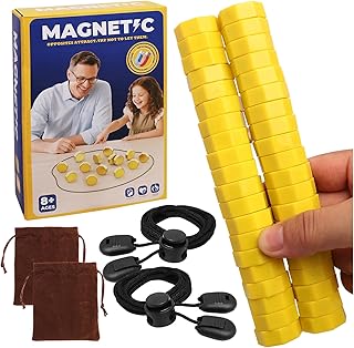 Upgraded Magnetic Chess Game with 40 Magnetic Stones & 2 Adjustable Ropes – Portable Strategy Game for Family Night, Travel, Educational Gift for Kids & Adults, Valentine’s Day Party Toy