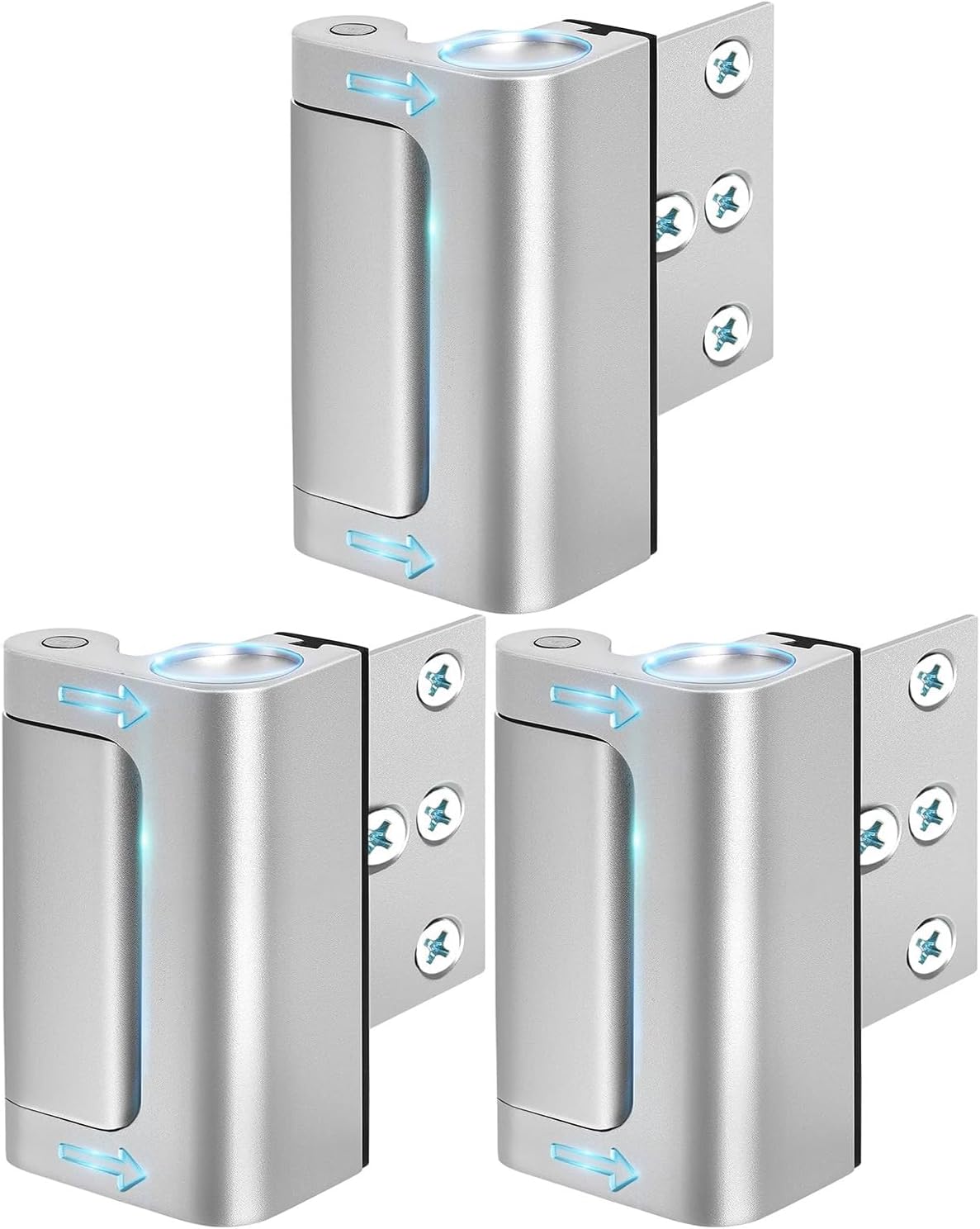 WINONLY Home Security Door Lock 3-Pack: 800lbs Metal Reinforcement Childproof Latch for Front Doors & Kids Safety