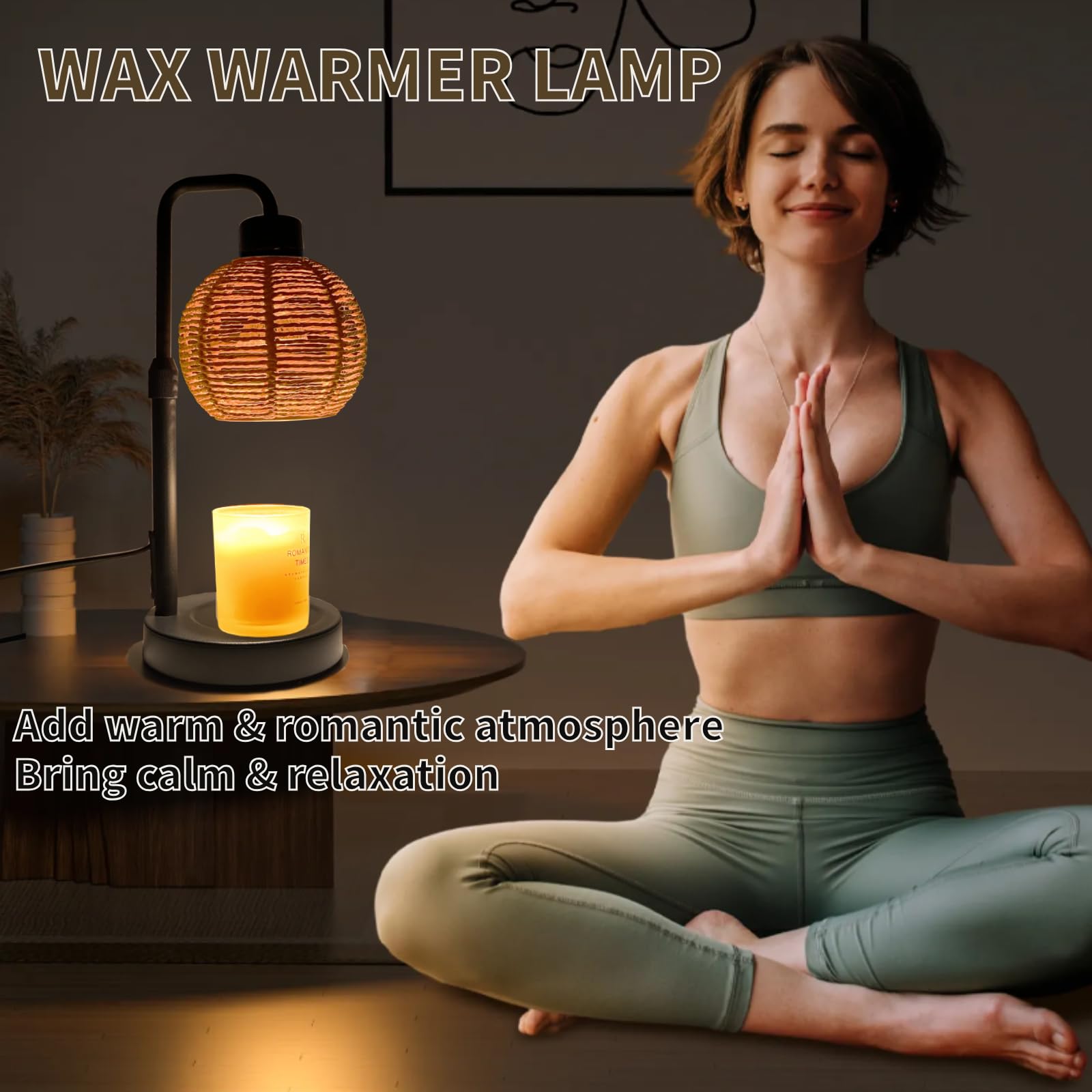 Candle Warmer Lamp - Electric Candle Lamp with Timer, Adjustable Dimmable & Height Wax Warmer Lamp for Melting Heating Small Jar Candles Scented Candle Warmer, Gifts for Home/Bedroom Decor