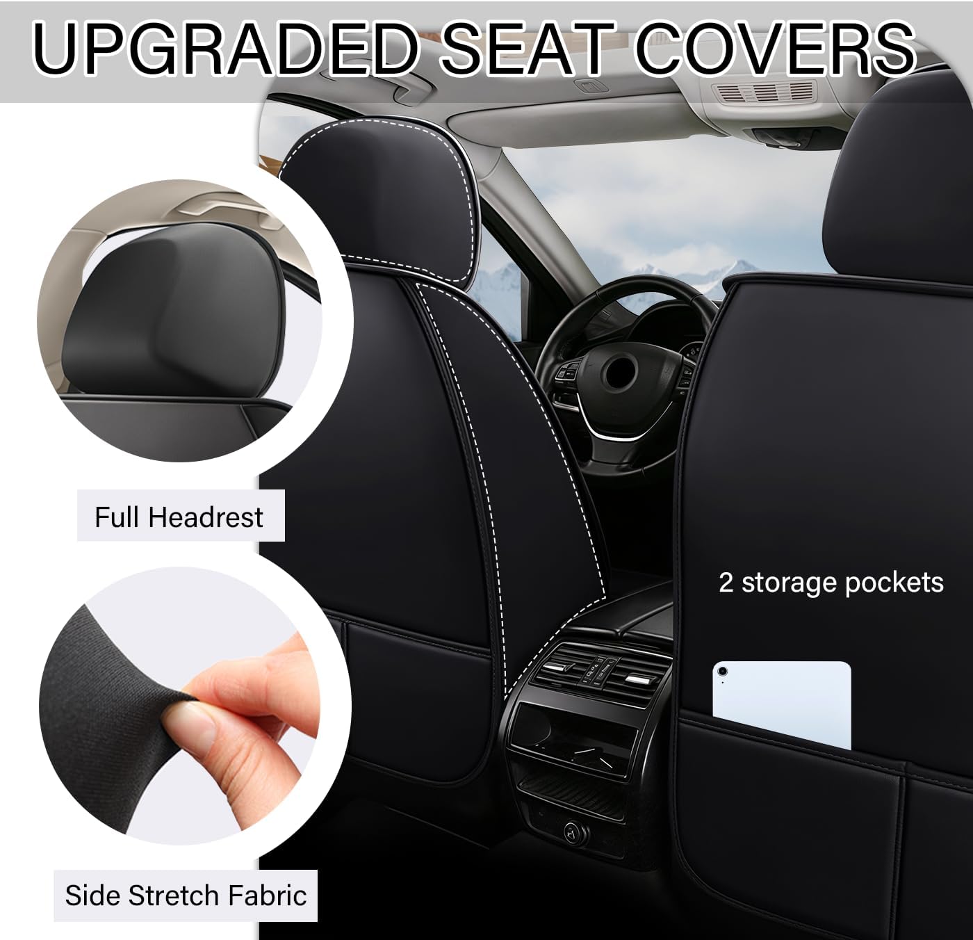 Car Seat Covers for Jeep Gladiator 2020-2025 | Car Seat Covers Front Seats | Seat Cover Easy to Install (Front Seat, Black Coffee)