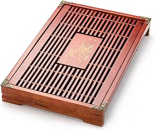 ZATTYDV Bandeja de té de Gongfu Chino, Bandeja de té, Almacenamiento, Drenaje de Agua, Juego de té de Doble Uso, Juego de té, Herramientas de Ceremonia para salón de té