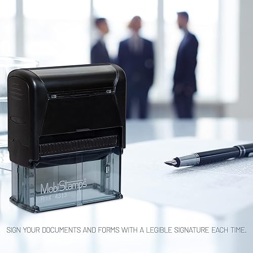 Miniatura 8 de Sello distintivo, sellos de firma personalizados autoentintados para firmar el nombre, sello de firma personalizado con opciones de tamaño, sello