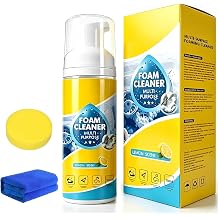 4-in-1 Multipurpose Foam Cleaner, Heavy Duty Deep Cleaning House & Car Detailing Produc, Limpiador Espuma for Car Interior, Kitchen Grease, Bathroom Tiles, Sofa Upholstery 1 Piece Set