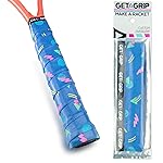 Get A Grip - Custom Tennis Racket Grip Tape - Anti-Slip/Quick-Drying Tennis Overgrips - Precut Badminton Racket Grip with Finishing Tape (Cutting Shapes, 1 Grip)