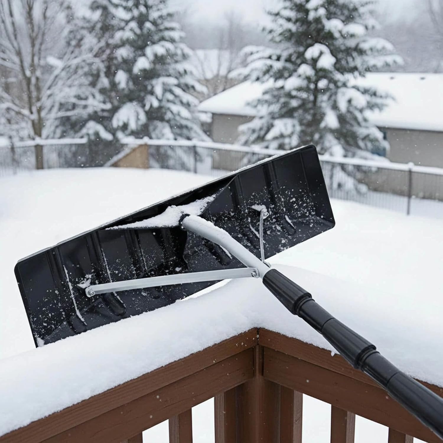 Aluminum Snow Rake – Adjustable 6.2–21 ft Lightweight Roof Tool for Solar Panels & Gutters, Senior‑Friendly Snow Removal