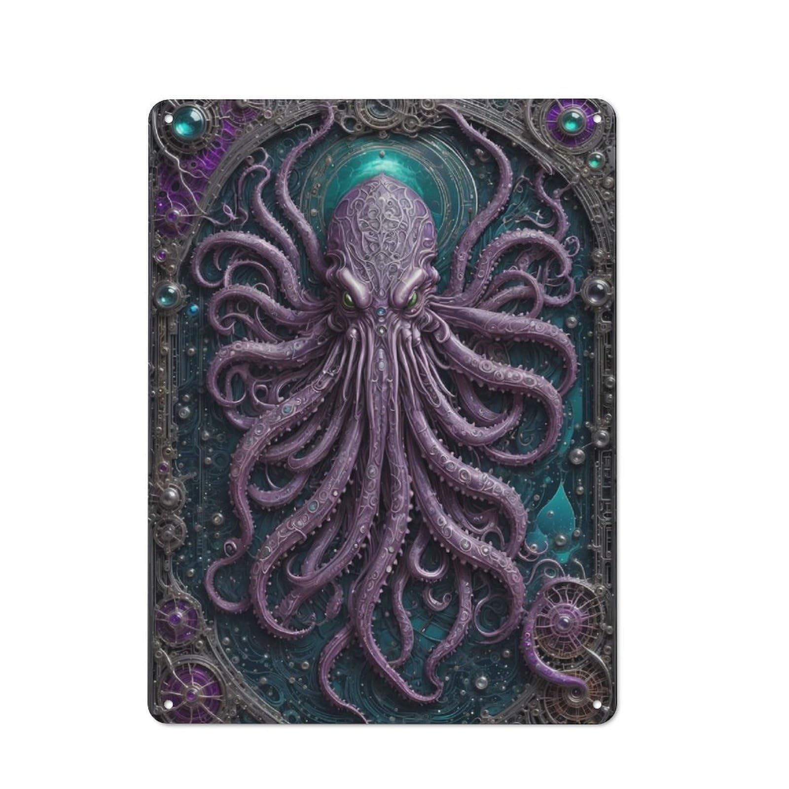 Junmoney Ancient Cthulhu Modern Retro Metal Wall Art Sign 40X30cm Featuring Urban Room Decor For Workspace, Cafe, Hallway Or Garage