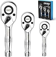 Vista 11 de DISEN Juego de 3 Llaves de Trinquete Extensibles, Impulso de 1/4" 3/8" 1/2", 72 Dientes, Liberación Rápida, Llaves de Vaso con Impulso Reversible