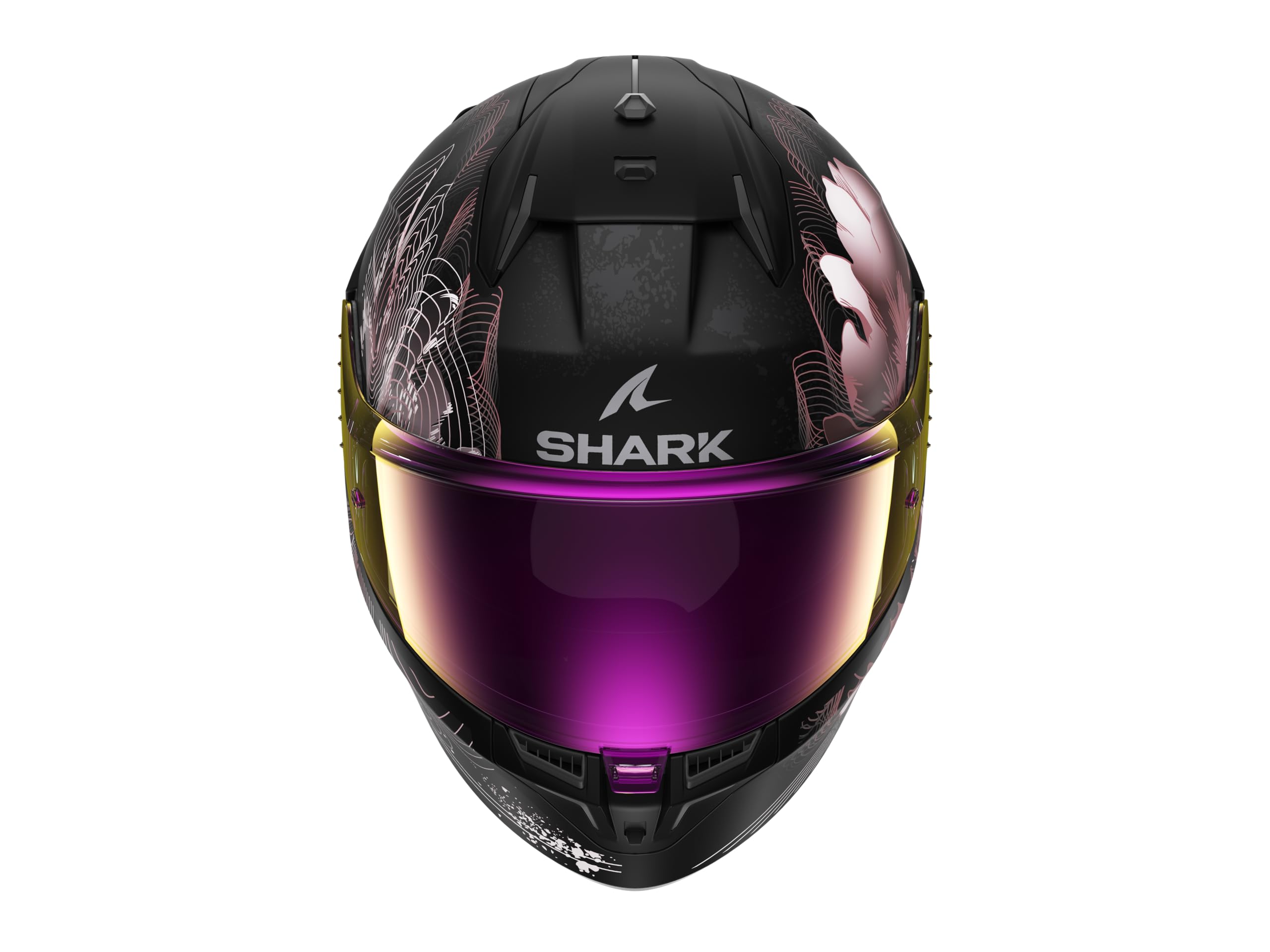 SHARK, Integraler Motorradhelm D-SWKAL 3 MAYFER Mat, Black violet gold KVQ, Größe M