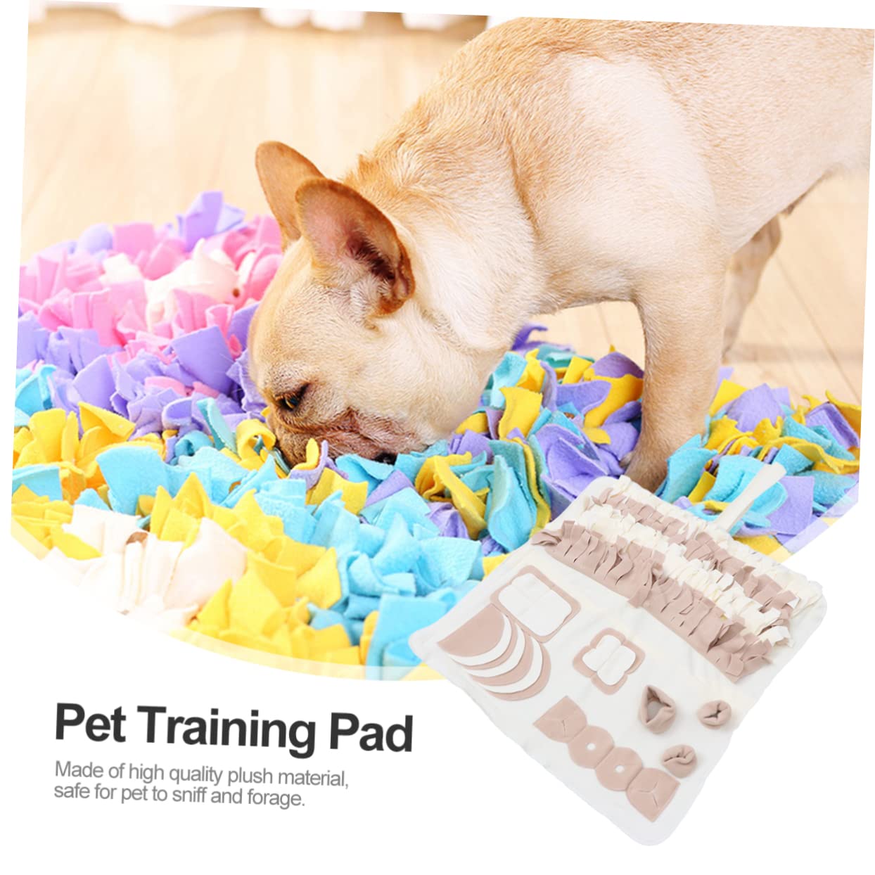 Tapis de Fouille pour Chien, Tapis D’Apprentissage la Recherche de Nourriture, Peluche, Beige, pour Activités Intérieures, Petit et Grand Chien