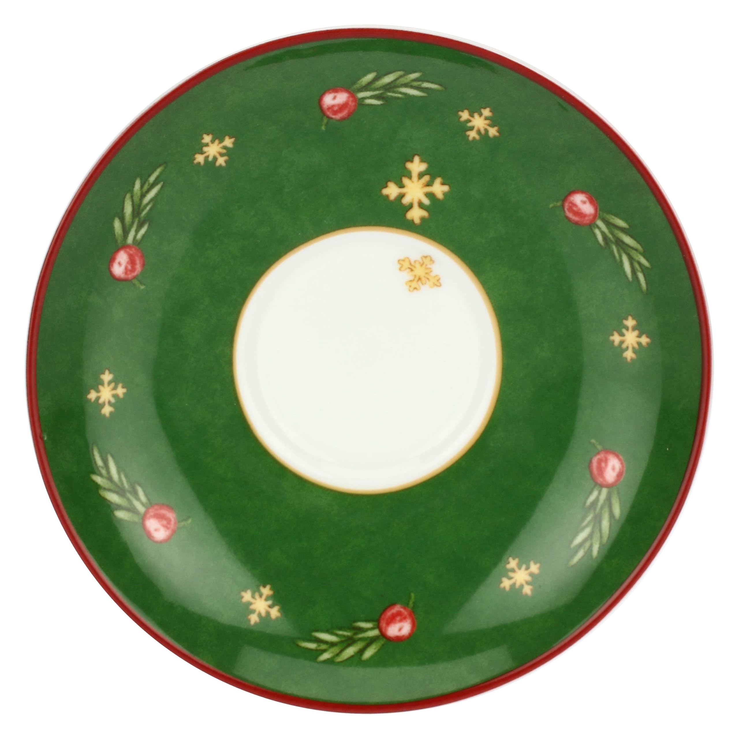 THUN, Set mit 2 mittelgroßen Tassen aus Porzellan, Kollektion Weihnachtsüberraschungen, Set für Haus und Küche, Geschenkidee für Weihnachten, Tasse Ø 9 cm, 6 cm, Höhe 180 ml, Untertasse Ø 14,5 cm