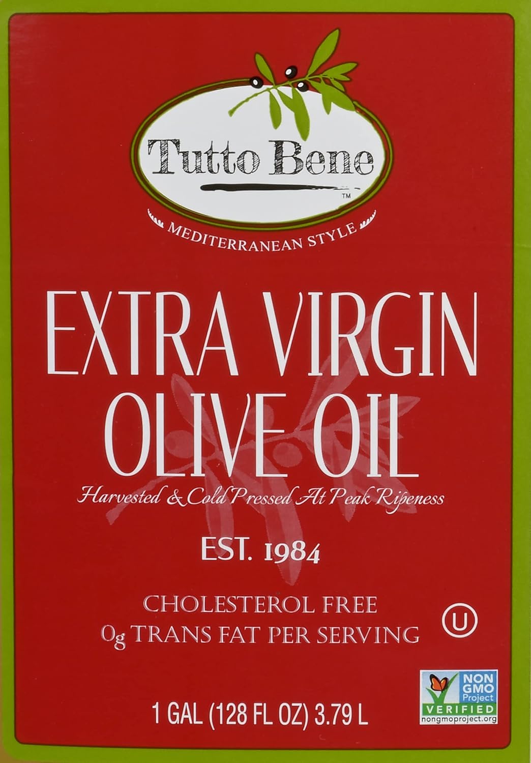 Tutto Bene Extra Virgin Olive Oil, 128 Ounces (1 Gallon), 128 Fl Oz (Pack of 1)