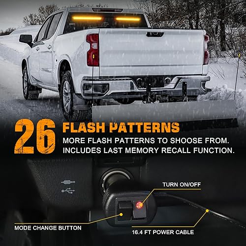 Miniatura 4 de Barra de luces estroboscópicas 2 en 1 para asesor de tráfico de emergencia, advertencia de peligro de seguridad, luces interiores para parabrisas,