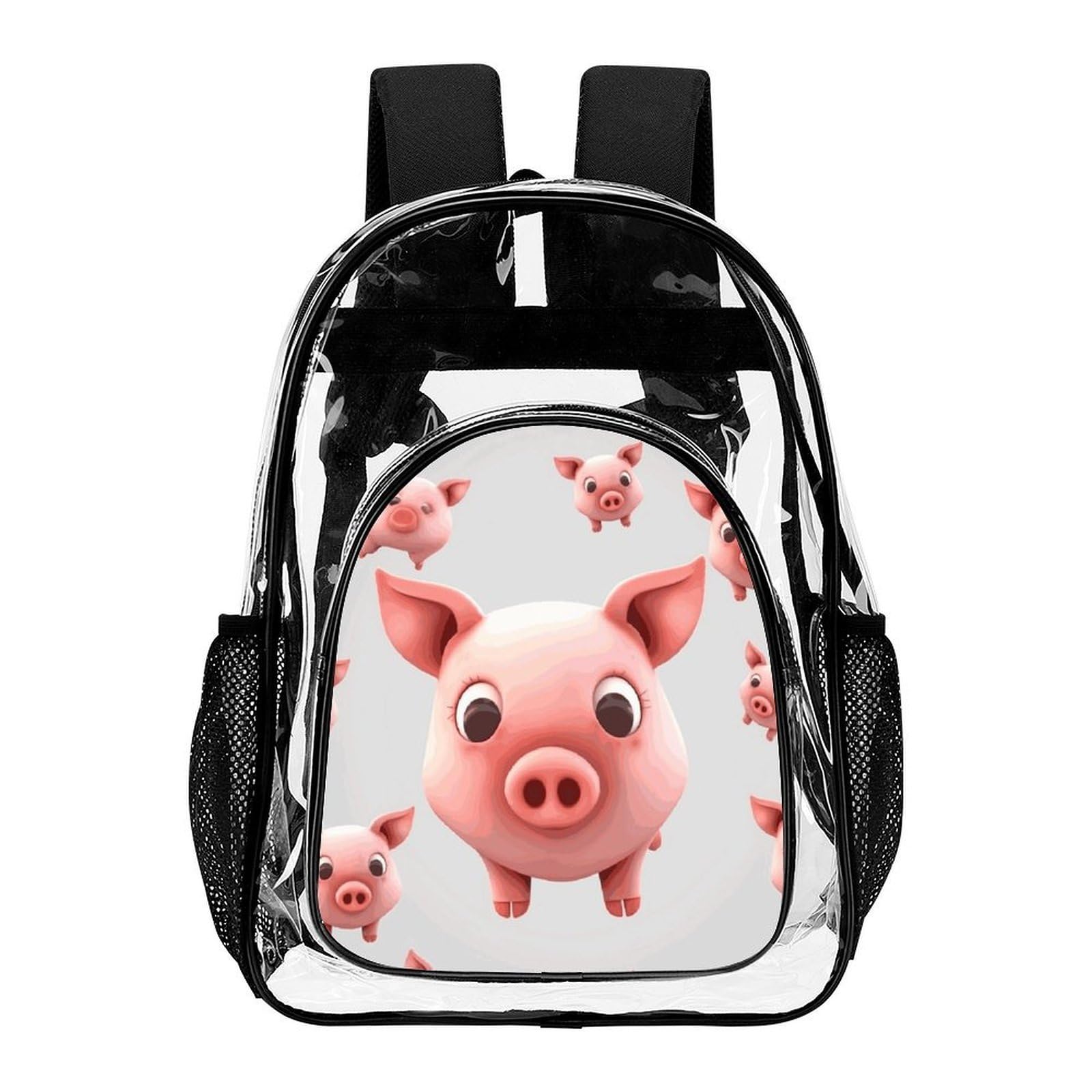 Smiling (10) Transparenter Rucksack, groß, transparent, PVC, Büchertasche für Sicherheit, Arbeit, Reisen, Stadion, 10 Stück