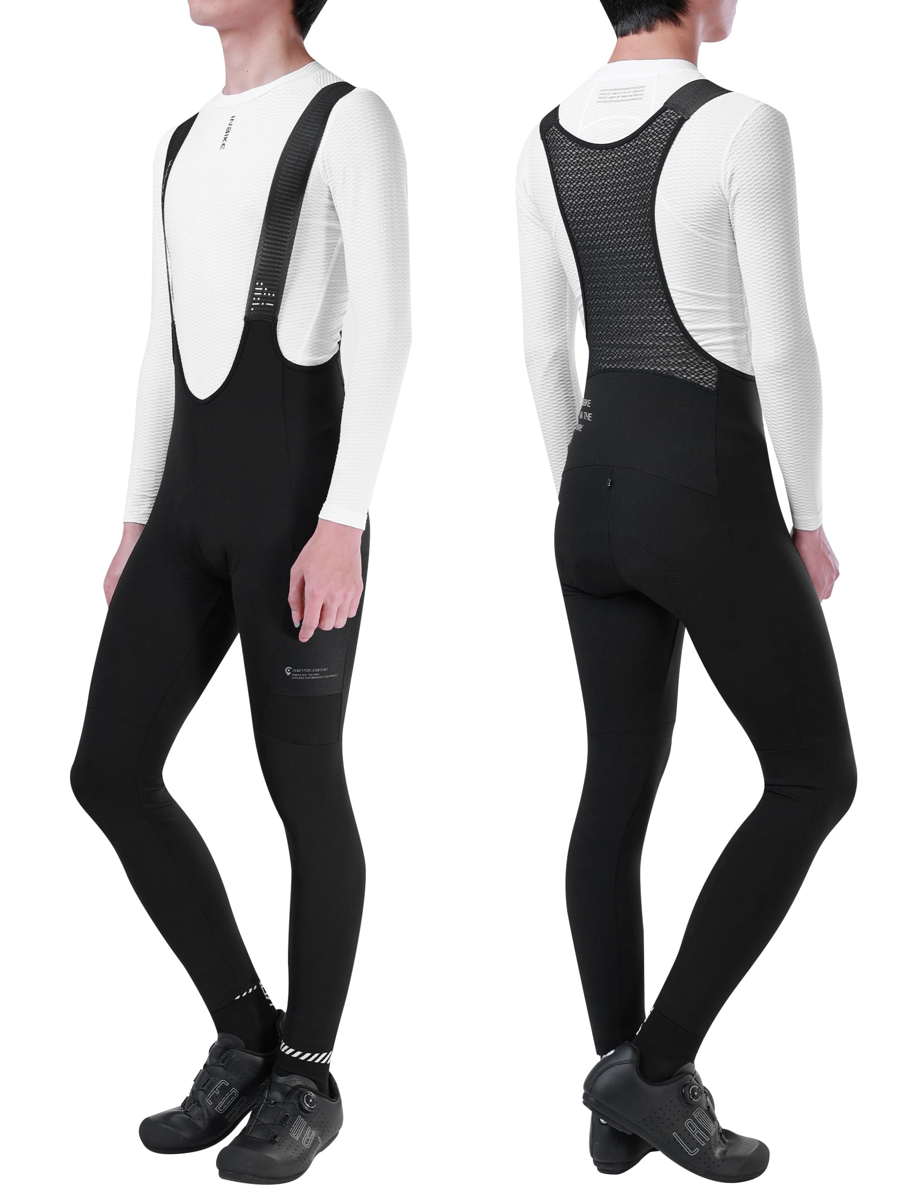 INBIKE Cuissard Velo Hiver Homme Rembourré 3D Gel Polaire Fleece Leggings Cycliste Cyclisme Haut Taille Élastique CR024
