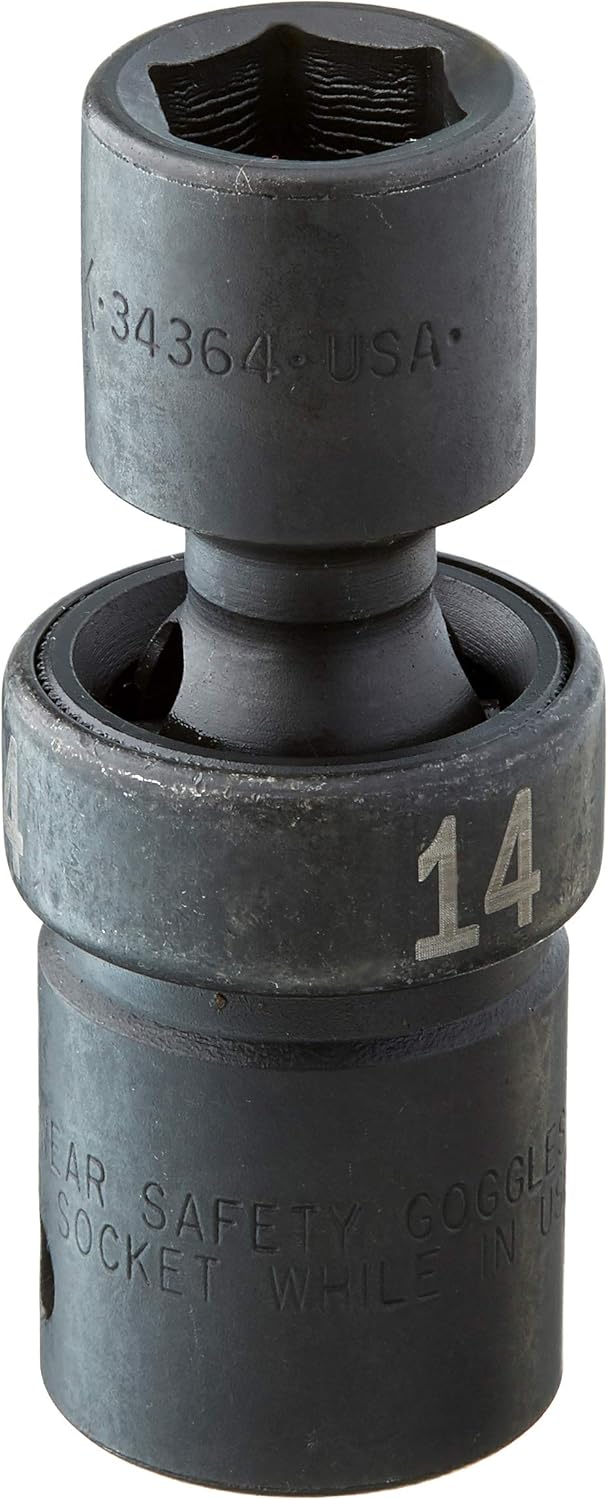 SK Tools USA 1/2" Drive, 14MM, 6 Point, Standard Swivel Impact Socket | 34364