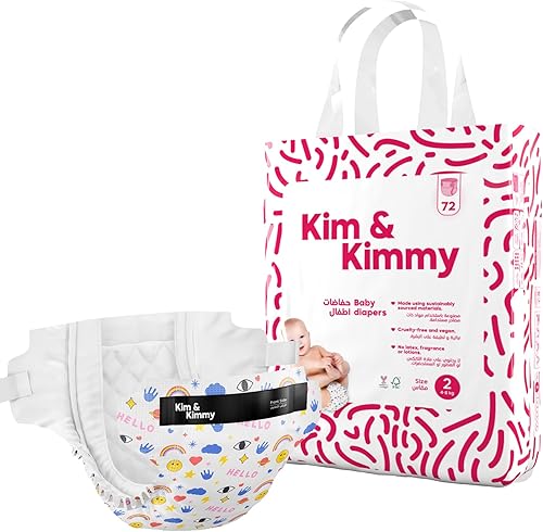 Miniatura 32 de Kim & Kimmy Pañales ecológicos, recién nacidos, hasta 11 libras, 32 pañales – Protección contra fugas de 12 horas, sin erupciones, hipoalergénicos –