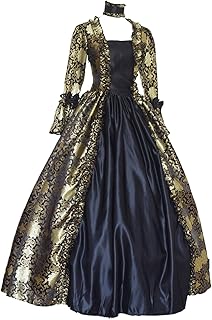 18th Century Women's Rococo Ball Gown Printing Costumes Long Gothic Victorian Dress Masquerade Theme Dresses