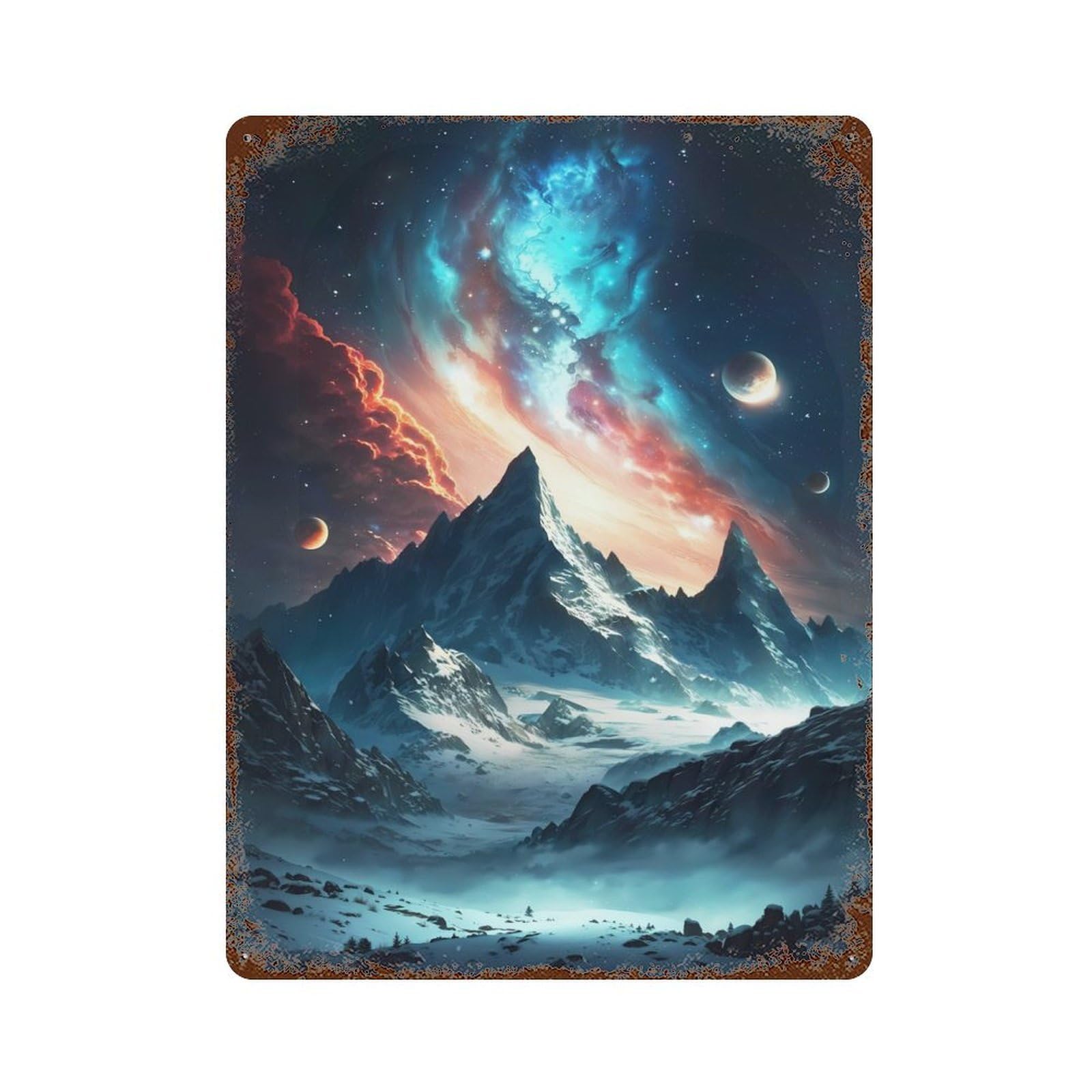 Garage Style Wonder Everest Mount Rustic Tin Plaque 15.7"x11.8", Classic Wall Plaque for Bar And Workshop