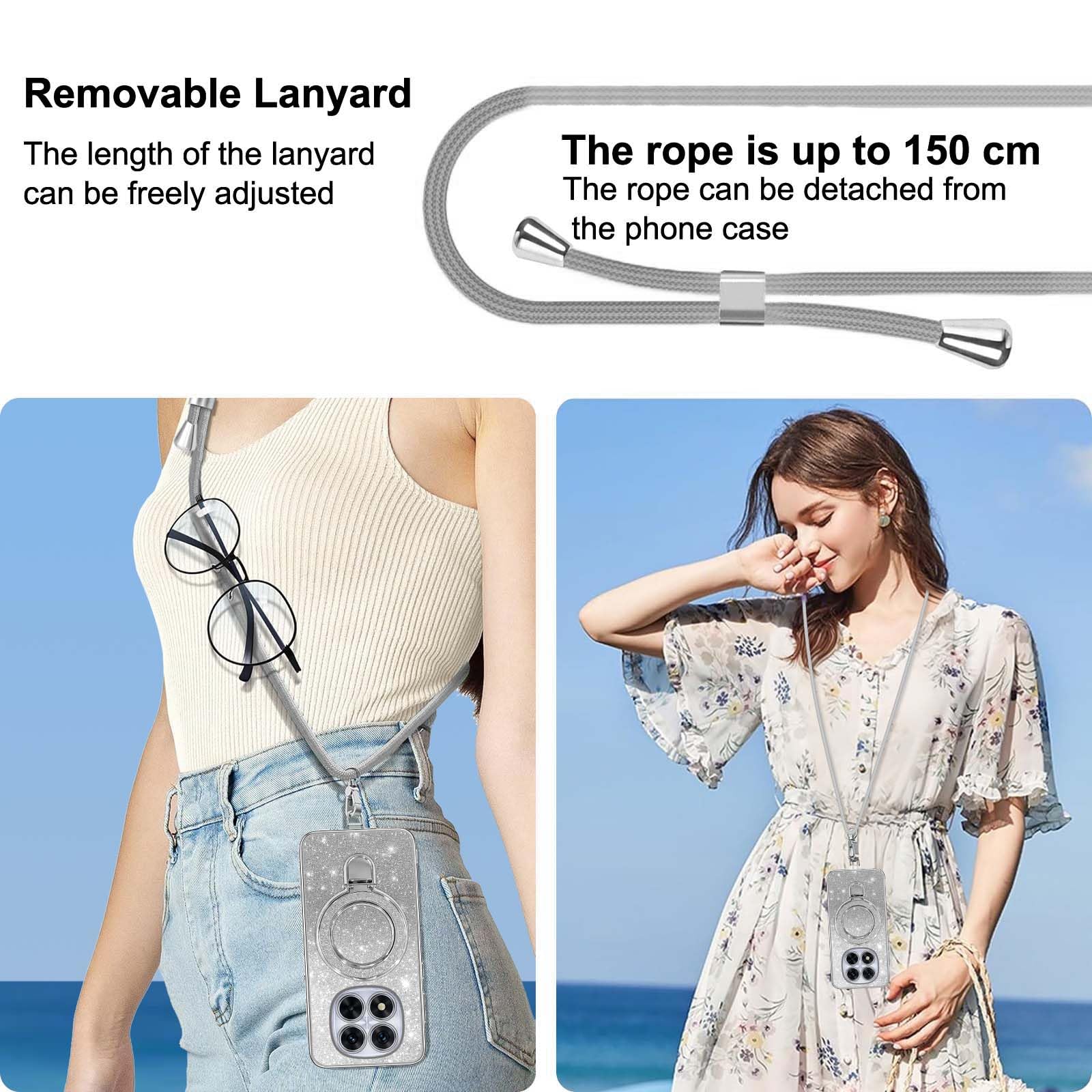 Cover Con Cordino Per Xiaomi Redmi Note 14 Pro 5G – Trasparente, Antiurto In TPU E Supporto Regolabile - 2