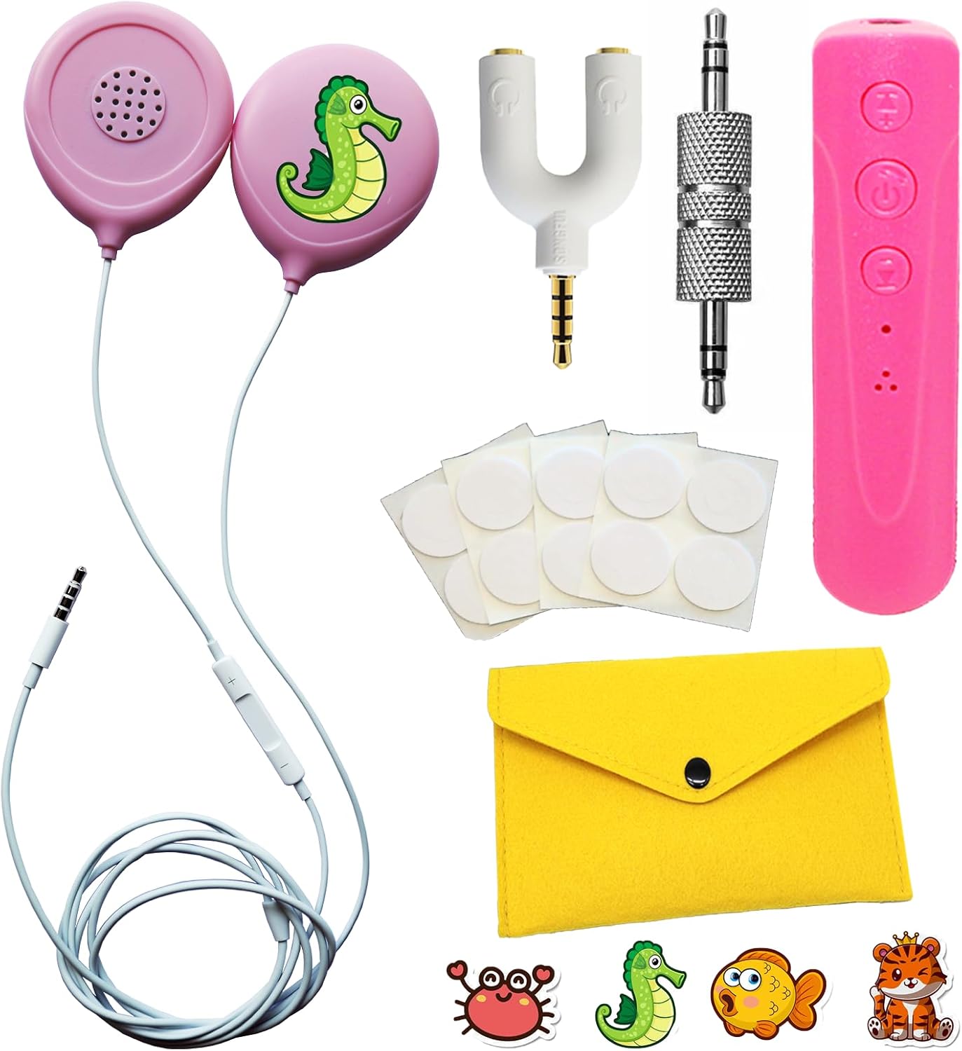 Wireless Bluetooth Pregnancy Headphones for Belly Gifts for Pregnant Women | Jellyfish Baby Bump Headphones | Smart Phone Compatible (Pink)