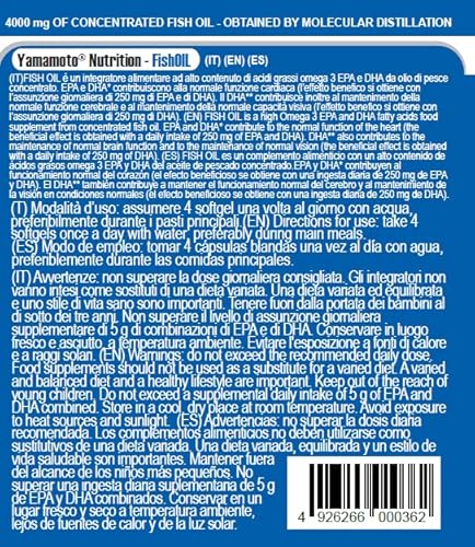 Fish OIL integratore di acidi grassi essenziali Omege-3, EPA e DHA da Olio di pesce (90 softgel) - 2