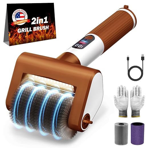 Electric BBQ Grill Brush w/USB Charging, 800RPM (2 colors) - $29.99